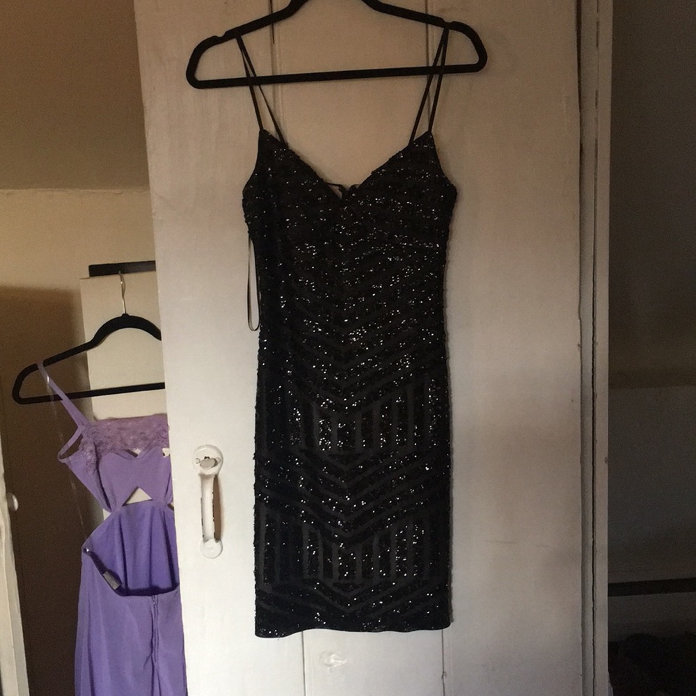 Express Geometric Sequin Dress